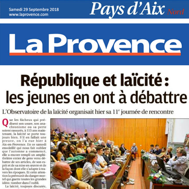 LA PROVENCE aux 11ème rencontres de l’OLPA – 29 septembre 2018