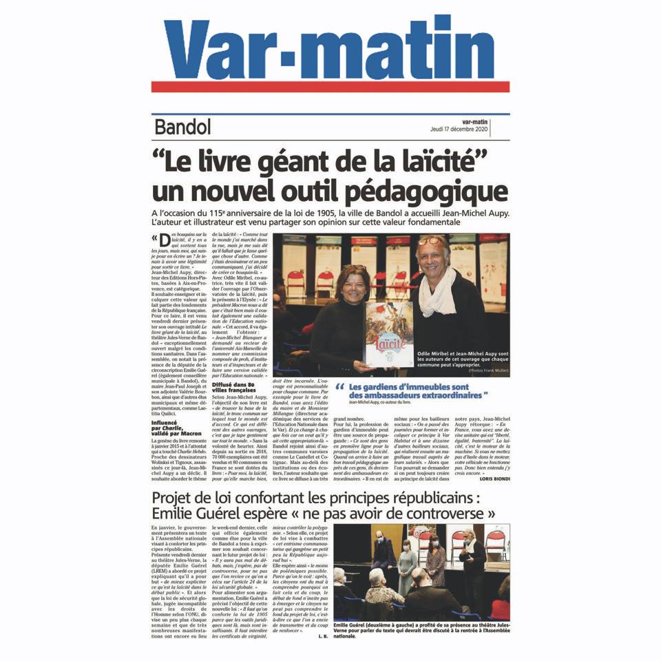 Var-matin – Le Livre Géant Laïcité, nouvel outil pédagogique à Bandol