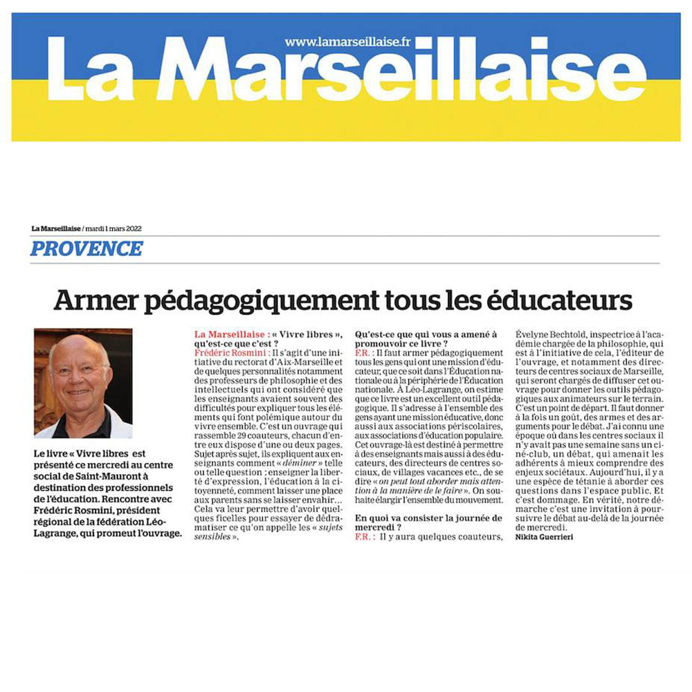 La Marseillaise interview Frédéric Rosmini, Président de Vacances Léo Lagrange
